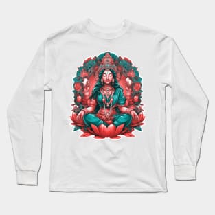 Divine Blessings: Lakshmi, the Goddess of Wealth Long Sleeve T-Shirt